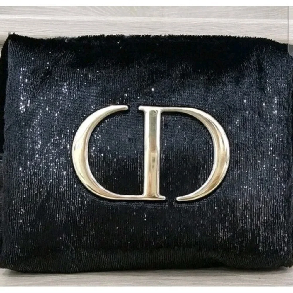 Christian Dior Beauty GWP VIP Black Shimmer‎ Cosmetic Makeup Trousse Pouch Bag